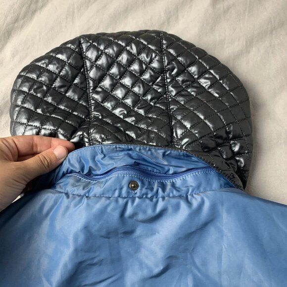 Post Card Ski Jacket Women's Size 6 Blue and silver Full Zip Puffer - Picture 7 of 16